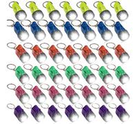 Molbory Mini linterna llavero, 42 unidades, 4 cm, LED, mini linterna para niños, multicolor, juguete para niños, regalo para invitados, camping, exterior, senderismo