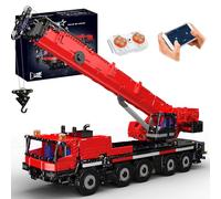 Mold King Técnica grúa bloques de sujeción 3218 piezas camión bloques de construcción modelo control remoto Wrecker kit neumático para adultos y adolescentes (rojo)
