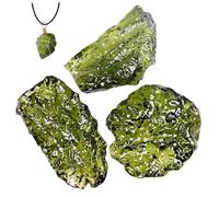 Moldavita, 3 piezas de cristal de moldavita, 1-3 g, meteorito checo verde, colgante de piedra irregular artificial para suministros de fabricación de joyas, estilo de piedra al azar