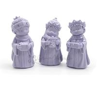 Molde 3 Reyes Magos de Silicona | Melchor, Gaspar y Baltasar | Ideal para Velas y Jabones | Detalle Realista | Resistente y Flexible | 3 Cavidades | Manualidades Navideñas