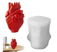 Molde 3D Human Heart Cake Mold, Realistic Non-Stick Casting Mold, High-Temperature Resistant, Postre and Craft Tool for Muffins, Clay, Cement, Chocolate, Soap, Cupcake Topper, 3.19x2.56x3.98 inches