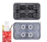 Molde 3D para gatos, máquina de hielo de silicona, bandeja de forma divertida de cuatro cavidades, herramienta de enfriamiento grande, molde reutilizable para congelador, accesorio de bebidas de