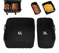 Molde Air Fryer para Philips 3000 Dual Basket, plato de silicona Air Fryer para Philips Airfryer Serie 3000 und 5000, reutilizable, accesorios Air Frye para Philips Air Fryer NA350 NA550 6/3L
