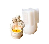 Molde artesanal de silicona para escultura de sacerdote de resina hecha a mano, macetas, portavelas decorativos, contenedor de almacenamiento, molde de silicona para tarro de almacenamiento