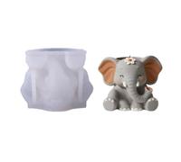 Molde artístico de elefante de silicona para macetas, artesanías de resina, molde para decoración del hogar, herramienta de fabricación de maceteros decorativos, para portavelas