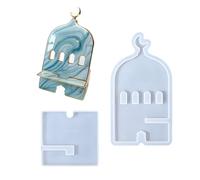 Molde artístico de resina para soportes de teléfono, diseño desmontable en forma de H con montaje fácil de viajar, molde árabe para accesorios de teléfono
