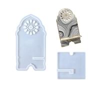 Molde artístico de resina para soportes de teléfono, diseño desmontable en forma de H con montaje fácil de viajar, molde árabe para accesorios de teléfono