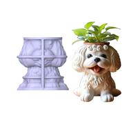 Molde artístico de silicona para maceta, adorable forma de perro, elegante plantilla para manualidades y jardinería, molde de silicona para macetas