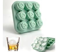 Molde Bola De Hielo Rosas, Molde Bola De Hielo Molde Para Hielo De Silicona 9 Cavidades De Hielo Rosas Reutilizables Moldes Para Alcoholes, CóCteles Whisky