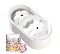 Molde bola hielo flor 2 cavidades, antiadherente silicona estético cóctel