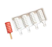 Molde casero para postres de crema, máquina para hacer helados de silicona con 4 cavidades, bandeja en para yogur, puré de frutas y recetas refrigeradas en casa, máquina para hacer paletas de