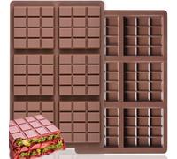 Molde Chocolate, 2 Piezas Molde de Silicona para Tableta de Chocolate, Molde De Tableta De Chocolate, Moldes Para Barra De Chocolate Profundos De Silicona,Fácil De Desmoldar, para DIY Chocolates