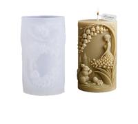 Molde cilíndrico de silicona tallada con diseño floral de doncella para hacer jabón, chocolate, decoración de Pascua
