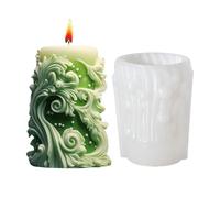 Molde cilíndrico en espiral para velas, fundición de resina de pilar, herramienta de cera perfumada de silicona tallada en 3D, escultura geométrica irregular trenzada, accesorio de fabricación de