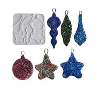 Molde colgante de Navidad hecho a mano para resina de silicona con forma de concha de estrella de mar con superficies lisas que hacen molde de silicona de Navidad