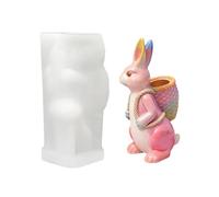 Molde Conejo Silicona - Desmoldeo Fácil Herramienta Flexible, Molde Fundición Conejo 3D, Forma Vela Altura 9cm, Accesorio Artesanía Resina Yeso Reutilizable | para Profesores Arte Entusiastas