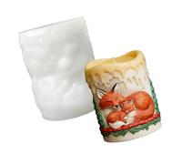 Molde creativo de silicona para velas con forma de Snow Foxy, para velas perfumadas y decoración del hogar, molde creativo para fabricación de alimentos