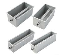 Molde cuadrado de aleación de aluminio con tubo central integrado para una mejor circulación del aire al hornear pan, chocolate, pasteles, galletas, pudín (B)