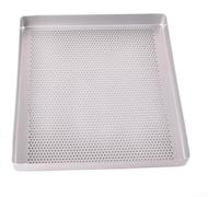 Molde cuadrado de aluminio perforado de 28 x 28 cm, bandeja antideslizante de 1,5 mm de grosor para pasteles, pan, pizzas, incluso distribución del calor, uso en horno