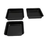 Molde Cuadrado para Hornear, Antiadherente, Versátil, Juego de Moldes para Pasteles, Brownies, Pasteles, Galletas, Perfecto para Uso Doméstico, Acero Al Carbono (Negro 3PCS)