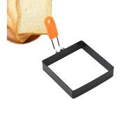 Molde cuadrado para huevos, juego para hacer tortillas, anillo para cocinar huevos, anillos de cocina de acero inoxidable con mango de silicona, utensilios de cocina antiadherentes para