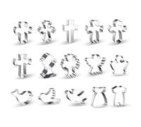 Molde de acero inoxidable para galletas de bautismo religioso, para hornear pasteles, heladas, galletas de acero inoxidable para niños