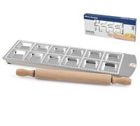 Molde De Aluminio 12 Ravioles Cuadrados Oficinas Estándar Con Rodillo