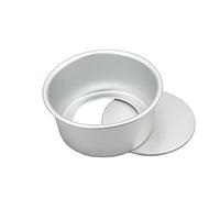 Molde de aluminio para tartas de 4/5/6/7/8 pulgadas, molde de gasa para hornear con parte inferior extraíble, aluminio a prueba de fugas para pastel de queso, pan, pizza, fondant (7 pulgadas)