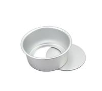 Molde de aluminio para tartas de 4/5/6/7/8 pulgadas, molde de gasa para hornear con parte inferior extraíble, aluminio a prueba de fugas para pastel de queso, pan, pizza, fondant (4 pulgadas)
