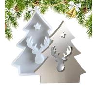 Molde de árbol de Navidad - 13×9×0,5cm Silicona para vela | Árbol de | Moldes de resina epoxi 3D para velas, adornos, jabón, artesanía de bricolaje, decoración, decoración del hogar