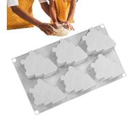 Molde de árbol de Navidad - Herramienta de horno de silicona con 6 cavidades - Moldes para decoración de tartas, para pastelería, chocolate, galletas, fondant, decoración de magdalenas, mousse, vela
