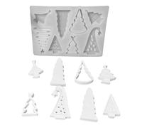 Molde de árbol navideño - Bandeja de silicona flexible resistente al calor con 8 ranuras, kit creativo de artesanía de resina, accesorio de fundición navideña | para celebración estacional taller de p