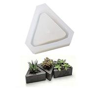 Molde de arcilla de cerámica con forma de diamante, molde de silicona para plantas suculentas para hormigón, jarrón hecho a mano para tartas, pizzas, gelatina, microondas y congelador.
