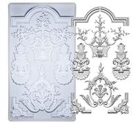 Molde de arte para yeso de arcilla de policlaya, secado al aire, marco de medallón