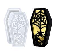 Molde de ataúd de Halloween | Molde aterrador para pantalla de arcilla - Creación manual de día de Halloween para decoración salón comedor entrada