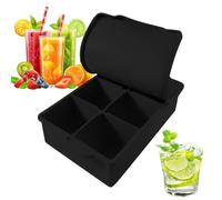 Molde de bandeja de hielo | Molde para hacer hielo de 6 rejillas con tapa | Herramienta para hacer cubos de enfriamiento de gran capacidad para cócteles fríos, vino, whisky y beber