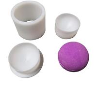 Molde de barra de prensa de champú en forma de rosquilla de plástico 3D para baño, 6,35 cm de diámetro, volumen máximo, 95 g, molde de jabón de bomba de baño (esfericidad)
