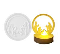 Molde de belén - Molde redondo de silicona para fundición, moldes de nacimiento de Jesús, diseño antiadherente para resina y yeso, ideal para manualidades de Navidad, arte de cera, decoración de
