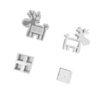 Molde de bloque de cuentas regresivas navideñas, juego de adornos de yeso de silicona de resina de renos para jabón, decoración navideña, molde de calendario de resina de renos, juego de cuentas