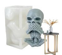 Molde De Bloque De Hielo De Cráneo - Molde De Silicona De Cráneo, Escuchar See Speak No Hool De Fabricación Figuras Decorativas Malvadas | Figuras Coleccionables Decoración Del Hogar Acentos