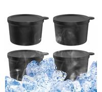 Molde de bloque de hielo, recipiente para hielo sin capas, contenedor de hielo con tapa, 4 bandejas congeladoras de gran capacidad, fijación de cono de nieve para casa, restaurantes