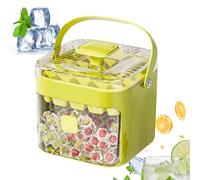 Molde de bloque de hielo, tipo prensa para hacer bloques de hielo con tapa y asa, bandeja de 48 compartimentos, uso comercial duradero, para camping al aire libre, fiestas y eventos de 6,1 x 6,1 x 5,5