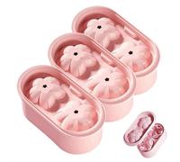 Molde de bola de hielo de whisky, recipientes reutilizables antiadherentes de 2 cavidades, formas divertidas de flores de cerezo, cóctel y bebida con liberación rápida, para beber, café, jugo, cerveza