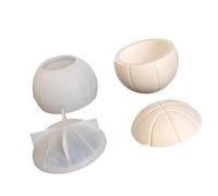 Molde de bola deportiva de silicona para fundición de resina y yeso, 2 moldes de taza en relieve para proyectos de decoración de escritorio del hogar, bola deportiva de silicona, yeso, taza abierta