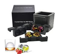 Molde de bolas de hielo transparente, moldes de silicona jumbo para cubitos de hielo, fácil liberación, sin burbujas, con esferas de hielo de 4 x 2.36 pulgadas para el camarero casero (4 bolas)