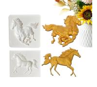 Molde de caballo de resina epoxi, 2 piezas molde de silicona para fondant, decoración de pasteles - Para pasteleros domésticos, chef principiantes, amantes de los dulces, decoración de tartas, pudín o