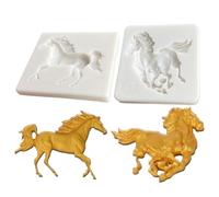 Molde De Caballo Para Resina | 2 Piezas de Utensilios de Horneado de Silicona | Molde para Hornear Pasteles - Para Aficionados A Los Postres Decoración De Pasteles Principiantes En Cocina Y Repostería