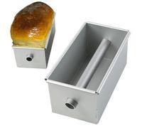 Molde de caja de silicona antiadherente, moldes de cerámica y para hornear, forma de caja larga con tubo extraíble, ideal para pan de plátano, tartas de queso, sándwiches