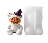 Molde de calabaza 3D - 6,7 x 7 x 9,7 cm, bonito oso de calabaza, reutilizable, fácil liberación, moldes de silicona hechos a mano para velas | para el hogar, panadería, miembros de la familia