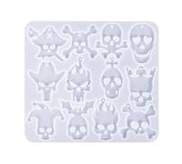 Molde de Calavera de Silicona genérico | Molde Colgante de cráneo con Agujeros - Silicona Reutilizable para proyectos Resina creación joyería decoración hogar llaveros